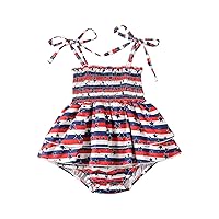 Size 8 Girls Outfits Toddler Kids Girls 4 of July Strap Star Sleeveless Independence Day Shorts Romper Cactus
