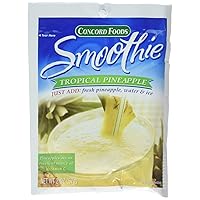 Concord Foods Pineapple Smoothie Mix - Fruit Flavor with No Artificial Flavors, Colors, or Preservatives - Ideal Fresh Fruit Smoothies - 2 oz Pouch for Healthy Smoothies (Pack of 6)