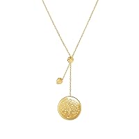 14ct Yellow Gold Tree of Life Small with Lariat Chain Necklace, 18