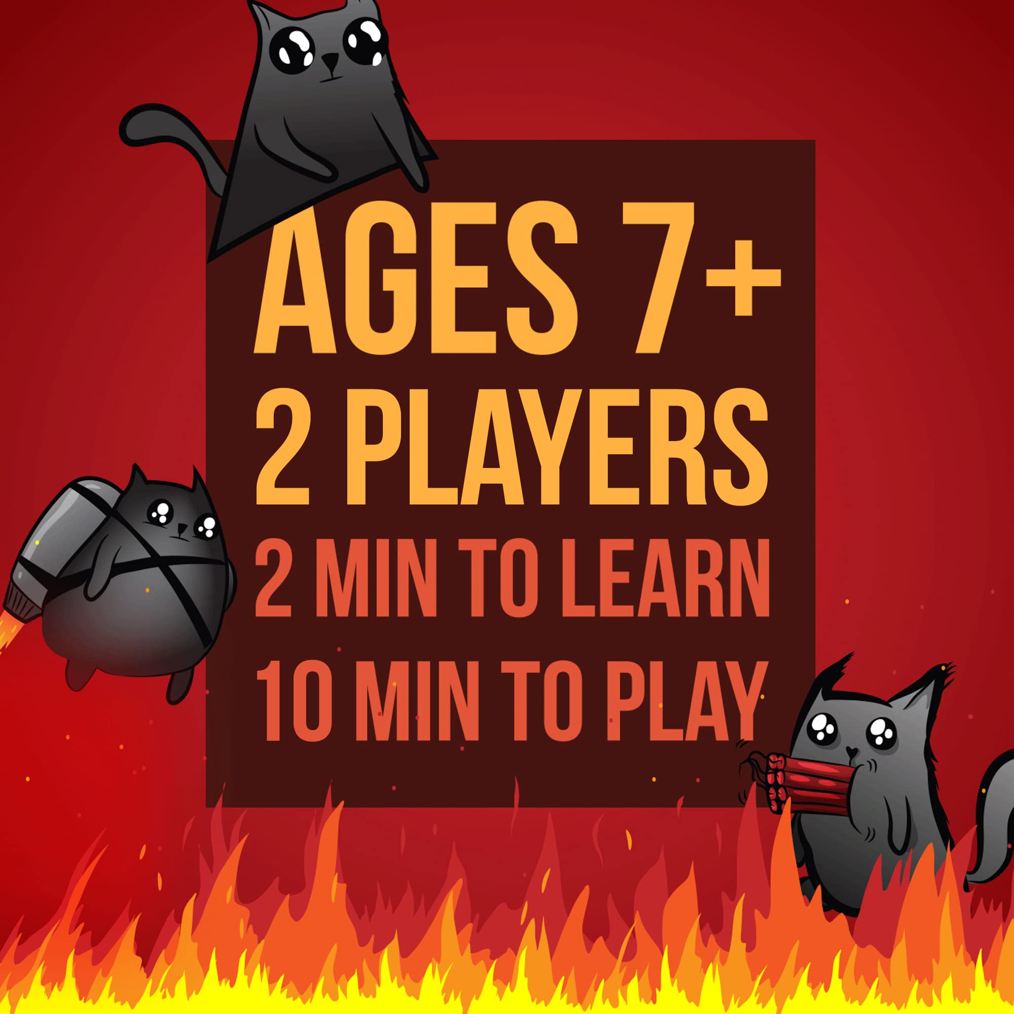 Exploding Kittens Original 2 Player Edition - Hilarious Games for Family Game Night - Funny Card Games for Ages 7 and Up - 56 Cards