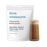 drink wholesome Chocolate Egg White Protein Powder | for Sensitive Stomachs | Easy to Digest | Gut Friendly | No Bloating | Dairy Free Protein Powder | Lactose Free Protein Powder | 1.8 lb