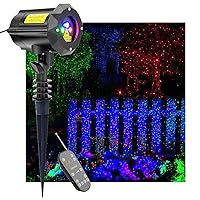 LEDMall Christmas Laser Projector Lights Outdoor, Motion Firefly Red, Green and Blue with Remote Control and Security Lock