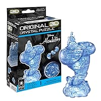 BePuzzled Original 3D Crystal Jigsaw Puzzle - Genie Disney Aladdin Brain Teaser, Fun Decoration for Kids Age 12 and Up, 35 Pieces (Level 1), Blue
