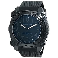 Hamilton Watch Khaki Navy BeLOWZERO Swiss Automatic Watch Titanium 46mm Case, Black Dial, Black Rubber Strap (Model: H78505330)