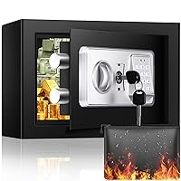 0.7 Cub Home Safes Fireproof Waterproof, Hidden Small Fireproof Safe Box for Home with Numeric Keypad & Fireproof Money Bag, Money Safe Fireproof Waterproof for Money Firearm Medicine Jewelry