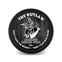 Badass Beard Care Beard Wax For Men - The Outlaw Scent, 2 oz - Softens Beard Hair, Leaves Your Beard Looking and Feeling More Dense