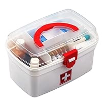 Plastic Rectangular Medicine Box, Medical Box, First Aid Box, Multi Purpose Box, Multi Utility Storage With Handle Standard White