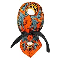 Gothic Style Wings Flames Orange Black Grey Head Wrap Durag Doo Rag Biker Skull Cap Hat Helmet Liner Sweatband