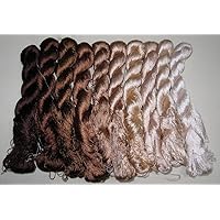 SELCRAFT 10 skeinsnatural Mulberry Silk Embroidery Threads Floss 40m per Skein #11 40m per Skein