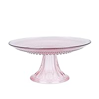 Fortessa Jupiter Vintage Glassware Collection, 1 Count (Pack of 1), Pink,JUPPK.CAKE.08