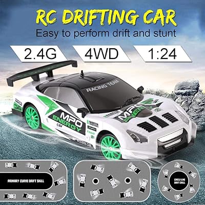 Drift Car, Auto RC Drift 1:24 2.4GHz 4WD WHITE