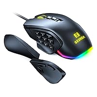 Seenda RGB Gaming Mouse, Optical Sensor with 1000-10000 DPI, Chroma RGB Lighting, Gamer Mouse with 8/14 Programmable Buttons, Ergonomic Design for Professional Gamers