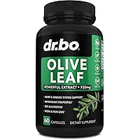 Olive Leaf Extract Capsules - Standardized 20% Total Oleuropein Olive Leaf Extract 750mg Super Strength - Pure Olive Leaf Supplement Vegan Non GMO Gluten Free No Oil or Liquid - 60 Olive Leaf Capsules