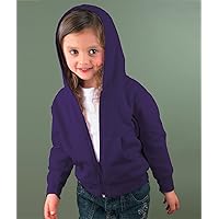 3346 Rabbit Skins Toddlers 7.5 oz. Full-Zip Fleece Hood - Purple - 5/6