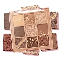 Eyeshadow Palette, 9 Color Longlasting Natural Nude Eye Makeup Palettes in Matte, Shimmer, Glitter Eye Shadow, High Pigmented Warm sombras para ojos for Daily Latte Makeup, 01 Dark Brown
