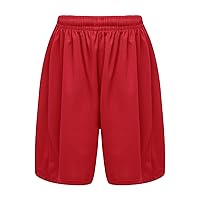 Kids Boys Athletic Shorts Solid Color Trunks Sports Workout Shorts Football Basketball Shorts