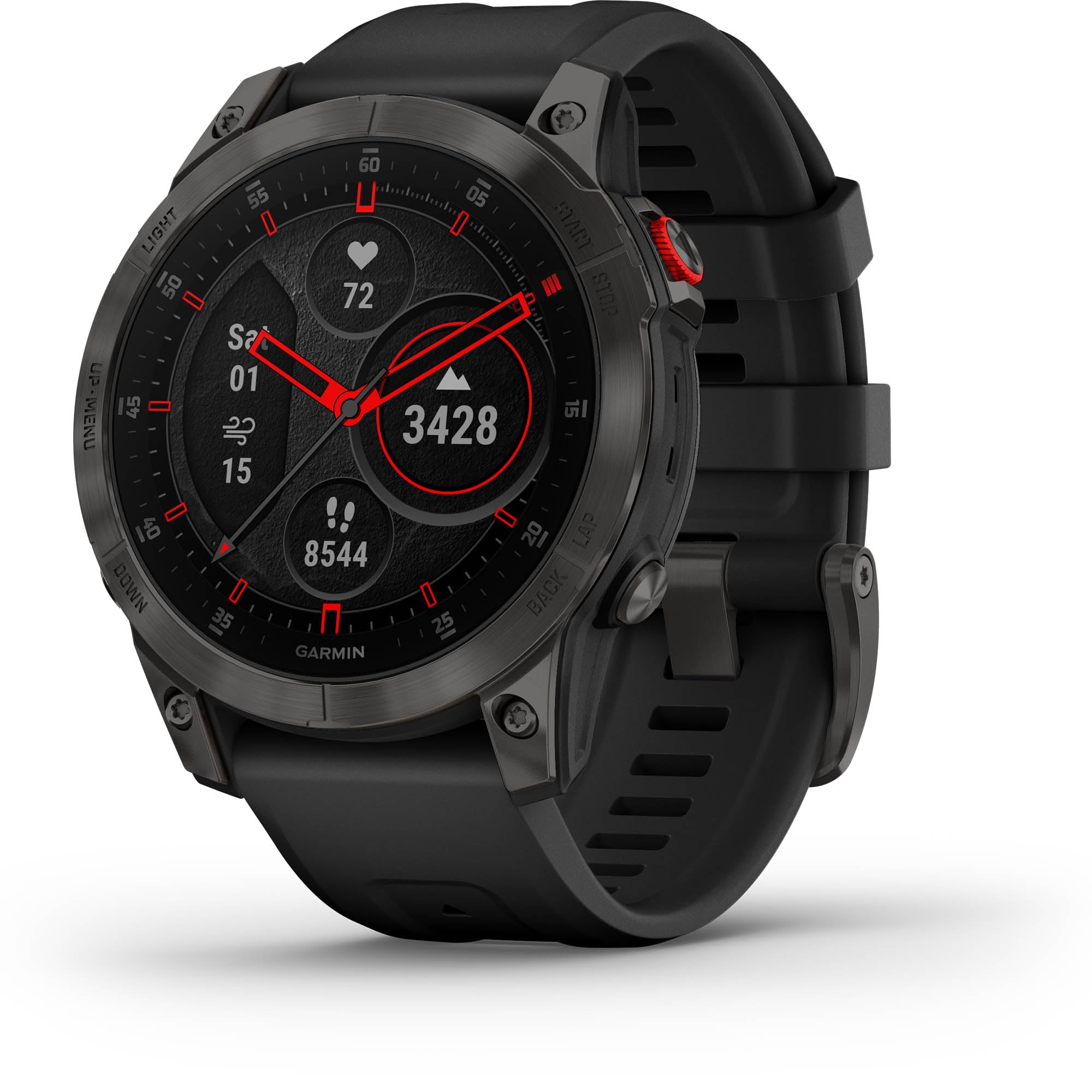 Garmin 010-02582-10 epix Gen 2, Premium active smartwatch, Health and wellness features, touchscreen AMOLED display, adventure watch with advanced features, black titanium