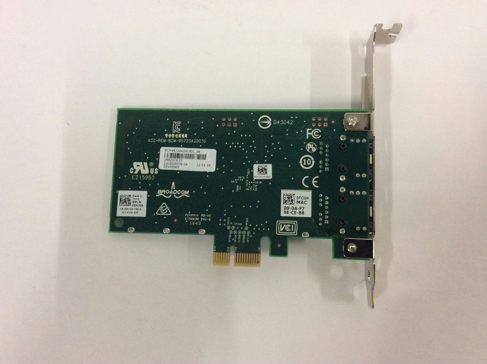 Dell Broadcom 5720 Dual-Port Gigabit Network Interface Card 540-BBGY