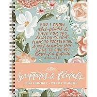 Scriptures and Florals 12-Month 2025 Monthly/Weekly Planner Calendar