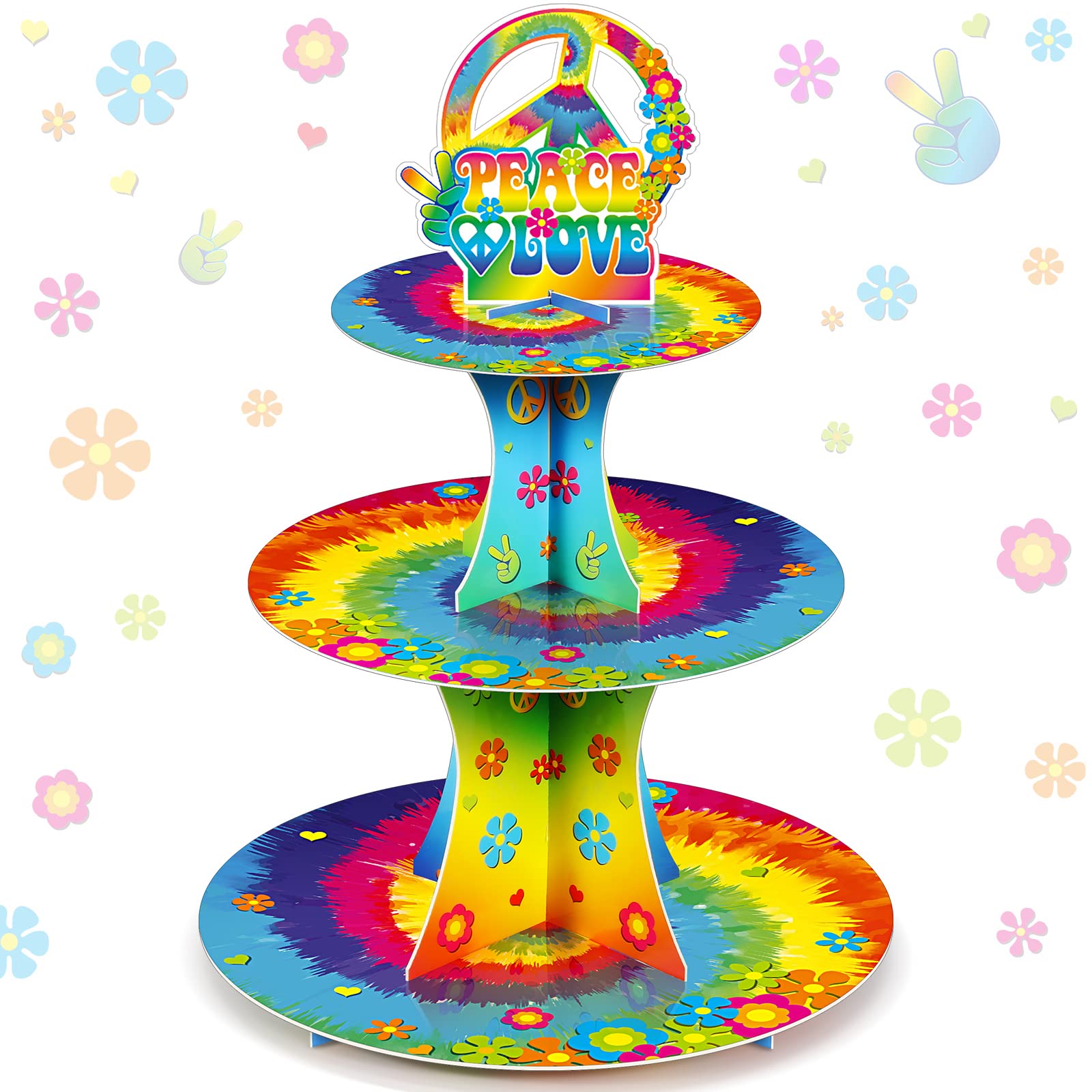 Mua 3 Tier 60\'s Hippie Theme Party Decorations 60s Groovy Cupcake ...