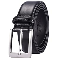 Men's Casual Leather Jeans Belts Classic Work Business Dress Belt with Prong Buckle for Men