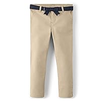 Girls and Toddler Belted Twill Chino Pants Long