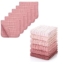 Looxii Muslin Burp Cloths 6 Pack 20x10 in & 6 Pcs Muslin Baby Washcloths 12x12 in