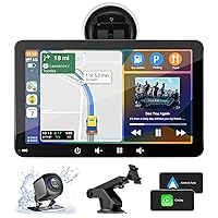 2024 Newest Wireless Apple Carplay & Android Auto, 7In HD Touchscreen Portable Car Radio Audio Receiver, Car Stereo with Mirror Link, GPS Navigation, Bluetooth, siri, Backup Camera, AUX/USB/TF