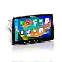 Planet Audio P100CPA Car Stereo - Apple CarPlay, Android Auto, Single Din, 10.1 Inch Touchscreen, Bluetooth, No CD DVD Player, AM/FM Radio Receiver