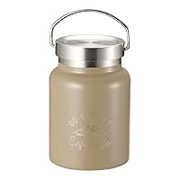 Captain Stag UE-3442 Food Pot, Food Container, Water Bottle, Double Stainless Steel Bottle, Vacuum Insulated, Heat and Cold Retention, HD Food Pot, 13.5 fl oz (400 ml), Khaki, Monte