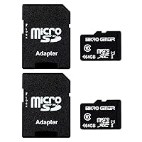 INLAND Micro Center 64GB Class 10 MicroSDXC Flash Memory Card with Adapter for Mobile Device Storage Phone, Tablet, Drone & Full HD Video Recording - 80MB/s UHS-I, C10, U1 (2 Pack)