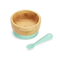 Bambou™ Suction Bowl and Silicone Spoon for Babies and Toddlers, Non-Toxic Bamboo