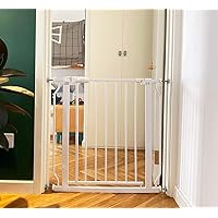 BalanceFrom Easy Walk-Thru Safety Gate for Doorways and Stairways with Auto-Close/Hold-Open Features, 30-Inch Tall, Fits 29.1 - 33.8 Inch Openings, White