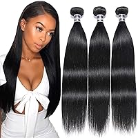 Malaysian Virgin Straight Hair 3 Bundles 10 12 14 Inch 100% Unprocessed 1B Color Virgin Straight Human Hair Double Wefts Total 300g Yuyongtai Malaysian Straight Hair Extensions