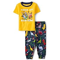 The Children's Place Baby Toddler Boy Long Sleeve Top and Pants 100% Cotton 2 Piece Pajama Sets