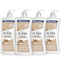 St. Ives Soothing Hand and Body Lotion Moisturizer for Dry Skin Oatmeal and Shea Butter Made with 100 percent Natural Moisturizers 21 oz, Pack of 4