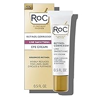 RoC Retinol Correxion Line Smoothing Under Eye Cream for Dark Circles & Puffiness 0.5 oz (Packaging May Vary) Eye Bag Treatment Anti Aging Cream