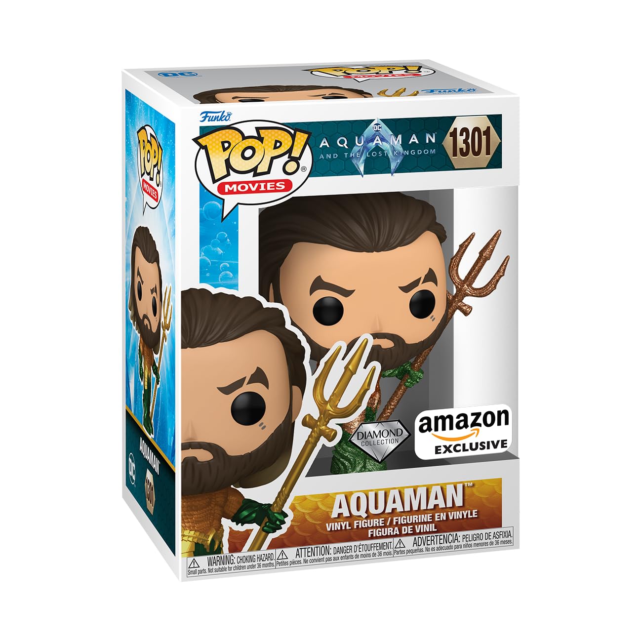 Funko Pop! Movies: Aquaman and The Lost Kingdom - Aquaman Diamond Glitter, Amazon Exclusive