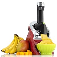 988RD Deluxe Vegan, Dairy-Free Frozen Fruit Soft Serve Maker, Includes 75 Recipes, 200 W, Red