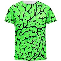 Old Glory Halloween Green Brains All Over Adult T-Shirt - 2X-Large