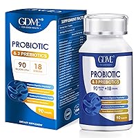 Probiotics 90 Billion CFU 18 Strains, Contains 3 Prebiotics, for Men & Women, Once Daily Probiotic Dietary Supplement, Boosts Digestive and Immune Health, 90 Tablets