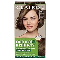 Clairol Natural Instincts Demi-Permanent Hair Dye, 6C Light Brown Hair Color, Pack of 1