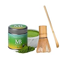 Ceremonial Matcha & Whisk Bundle - 30g Matcha Brand Organic Matcha Powder and Bamboo Whisk & Japanese Matcha Scoop - Elevated Premium Authentic Japanese Matcha