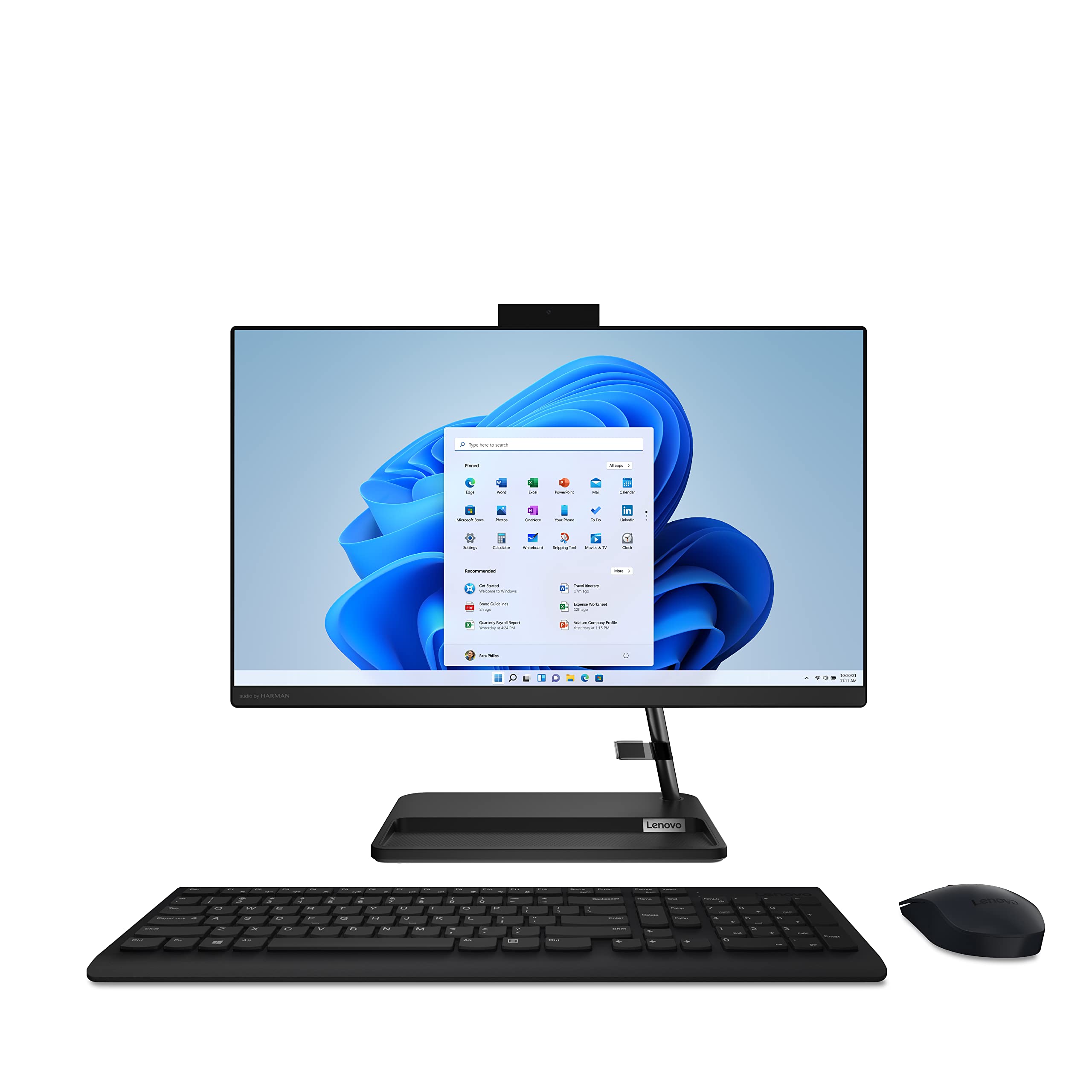 Lenovo IdeaCentre AIO 3i - 2023 - All-in-One Computer – Wireless Mouse & Keyboard Included - 21.5” Full HD – HD Camera - Windows 11 Home – 8GB Memory – 256GB Storage - Intel Core i3-1115G4 - Black