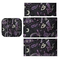 Purple Black Goth Spooky Printed Decal Stickers Cover Skin Protective FacePlate for Nintendo Switch, g-b-x-jk89765a