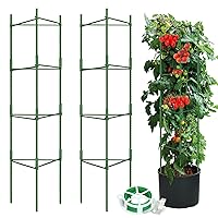 Tomato Cage for Garden, Up to 68 in Tomato Plant Stakes Support Cages Tomatoes Trellis Perfect for Cherry Tomato, Vegetable and Climbing Plants in Pots and Raised Bed - 3 Pack with Twist Tie
