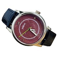 Raketa Copernic Mens Wrist Vintage Watch Rare Men Wrist Copernic Watch (Classic Black Strap)