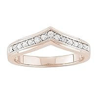 1/4 Carat Total Weight (cttw) Sterling Silver White/Yellow/Rose Gold Diamond Band for Women