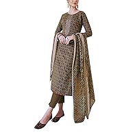 ladyline Premium Rayon Ethnic Printed Embroidery Salwar Kameez Suit Indian Womens Dress
