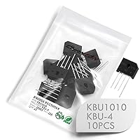 (Pack of 10 Pieces) Chanzon KBU1010 Bridge Rectifier Diode 10A 1000V KBU-4 (SIP-4) Single Phase, Full Wave 10 Amp 1000 Volt Electronic Silicon Diodes